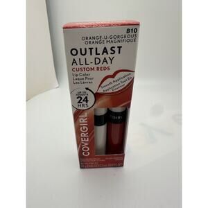 CoverGirl NEW Outlast 24 Hr All-Day CUSTOM REDS Lipcolor -810 ORNGE U GORGEOUS